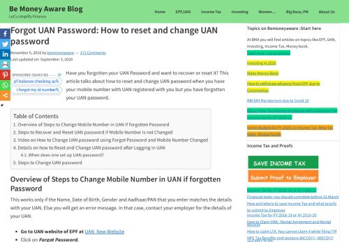 
                            8. Forgot UAN Password: How to reset and change UAN ...