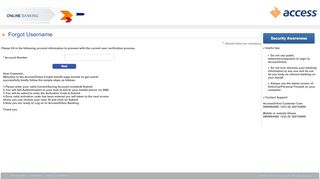 
                            2. Forgot Username - Access Bank