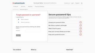 
                            6. Forgot username - Momentum