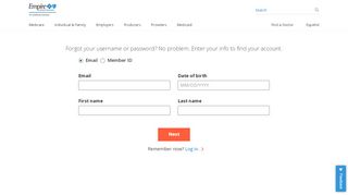 
                            8. Forgot Username or Password | Empireblue.com