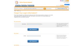 
                            2. Forgot Your Login Information? : Online Psychic Network - BitWine