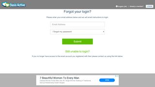 
                            4. Forgot your login? - Oasis Active | Free Dating. It's Fun. And it Works.