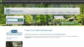 
                            10. Forgot Your Online Banking Login? - - Sevier County Bank