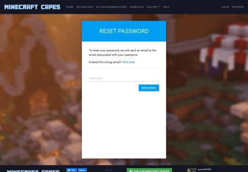 
                            10. Forgot your password? | MinecraftCapes.co.uk