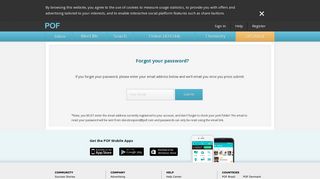 
                            1. Forgot your password? - POF.com ™ The Leading Free Online Dating ...