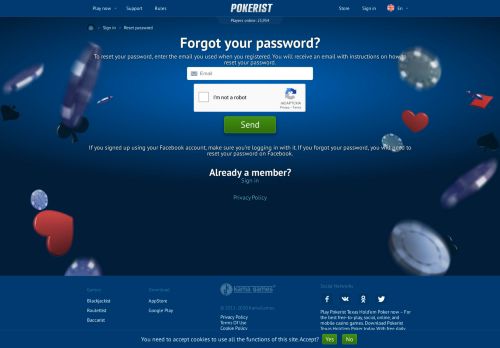 
                            5. Forgot your password? - Pokerist.com - an Exciting Mobile and ...