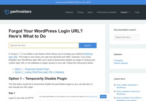 
                            9. Forgot Your WordPress Login URL? Here's What to Do - perfmatters