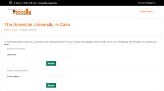 
                            12. Forgotten password - AUC - American University in Cairo