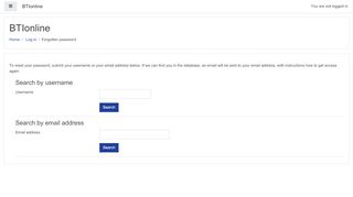 
                            5. Forgotten password - BTIonline