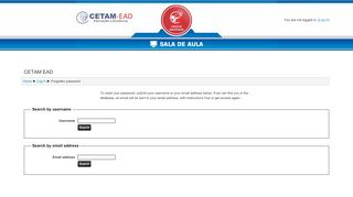 
                            8. Forgotten password - Cetam EAD