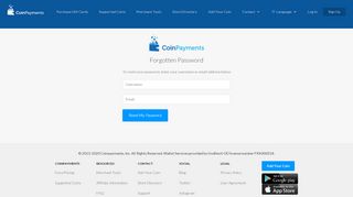 
                            7. Forgotten Password - CoinPayments