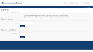 
                            8. Forgotten password - DLSI Online