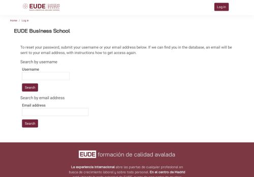 
                            4. Forgotten password - EUDE Business School