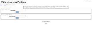 
                            10. Forgotten password - ITM's e-Learning Platform