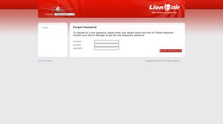 
                            6. Forgotten Password - Lion air