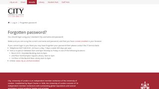 
                            4. Forgotten password - Moodle - City, University of London