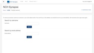 
                            4. Forgotten password - NCH Synapse