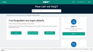 
                            2. Forgotten Password - NOW TV - Help
