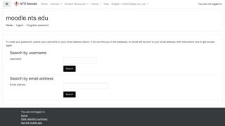 
                            2. Forgotten password - NTS Moodle