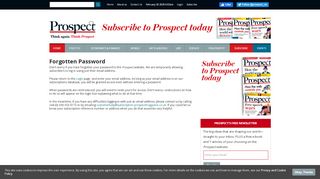 
                            5. Forgotten Password | Prospect Magazine