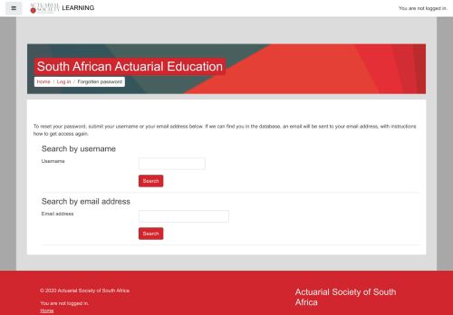 
                            5. Forgotten password - South African Actuarial Education