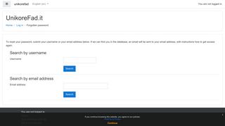 
                            8. Forgotten password - UnikoreFad.it