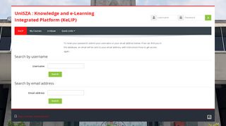 
                            5. Forgotten password - UniSZA : Knowledge and e-Learning ...
