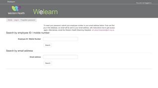 
                            6. Forgotten password - Welearn - Western Health