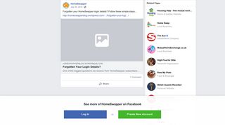 
                            4. Forgotten your HomeSwapper login details?... - Facebook