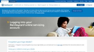 
                            2. Forgotten your login details? | Barclaycard