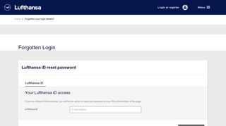 
                            8. Forgotten your login details? - Lufthansa