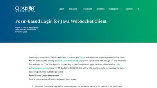 
                            1. Form-Based Login for Java WebSocket Client – Chariot Solutions