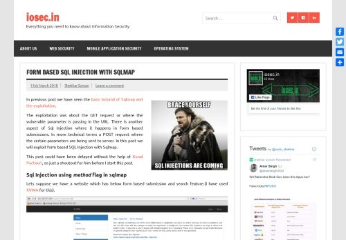 
                            8. Form based SQL Injection with Sqlmap - iosec.in