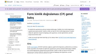 
                            1. Form kimlik doğrulaması (C#) genel bakış | Microsoft Docs