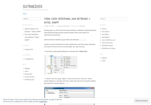 
                            2. Form Login sederhana Java Netbeans + MySql XAMPP | sutraedi55