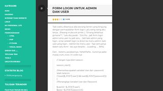 
                            6. Form Login untuk Admin dan User – Nawan Corat-Coret