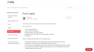 
                            3. Form Logins – ePly