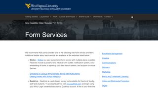 
                            7. Form Services | University Relations | West Virginia University