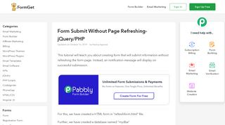 
                            9. Form Submit Without Page Refreshing- jQuery/PHP | FormGet