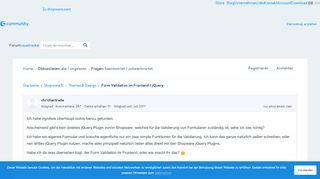 
                            1. Form Validation im Frontend / jQuery - Shopware Community Forum