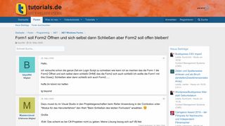 
                            4. Form1 soll Form2 Öffnen und sich selbst dann Schließen aber Form2 ...