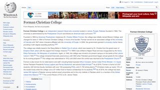 
                            6. Forman Christian College - Wikipedia