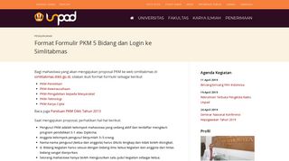 
                            6. Format Formulir PKM 5 Bidang dan Login ke Simlitabmas - Universitas ...