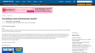 
                            13. Formatieren ohne Administrator rechte - Administrator