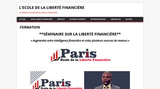 
                            2. FORMATION - L'Ecole de la Liberté Financière