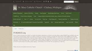 
                            9. FORMED.org | St. Mary Catholic Church ~ Chelsea, Michigan