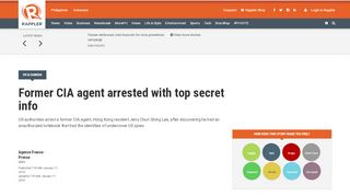 
                            11. Former CIA agent arrested with top secret info - Rappler