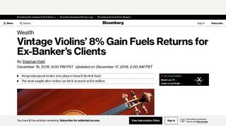 
                            11. Former Frankfurt Banker Sees Sound Returns With Stradivarius ...