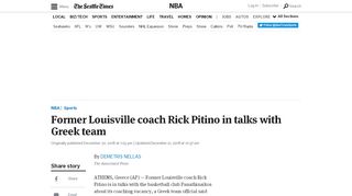 
                            13. Former Louisville coach Rick Pitino in talks with Greek team | The ...