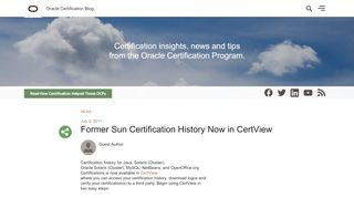 
                            12. Former Sun Certification History Now in CertView - Oracle ...